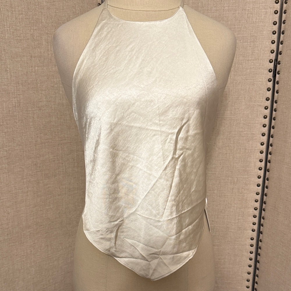 Elegant Cream Halter Top